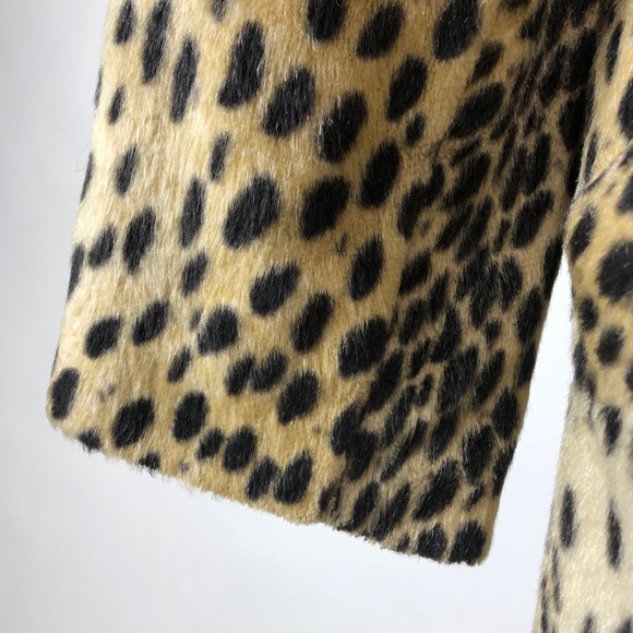 SOLD VTG Faux Fur Cheetah Print Long Coat - Picture 15 of 16